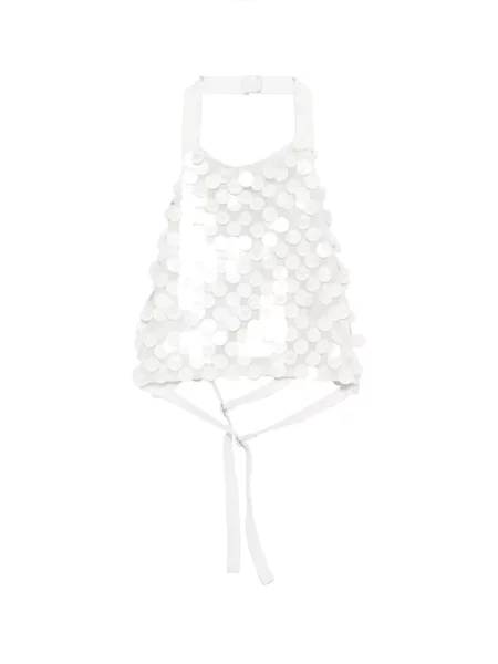 Top P.a.r.o.s.h. cu paiete alb