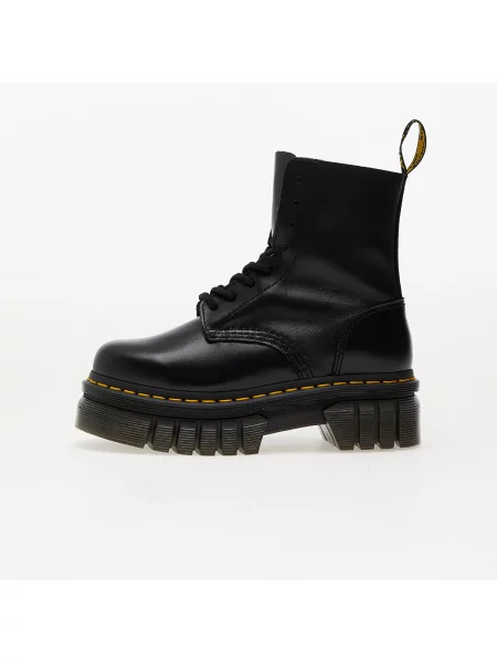 Lekkie botki Dr. Martens skórzane na płaskim obcasie czarne