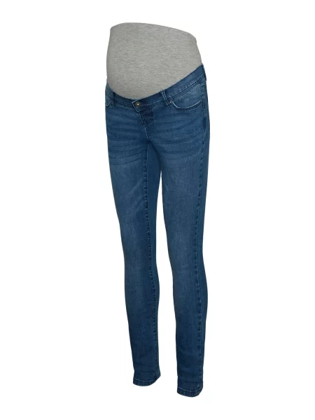 MAMALICIOUS Kavbojke MLKAIRO moder denim / pegasto siva