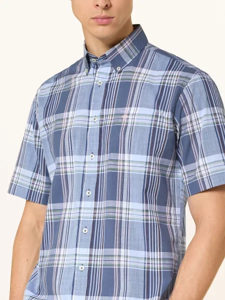 Fynch-Hatton Koszula Z Krótkim Rękawem Regular Fit blau niebieska