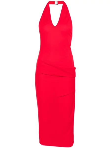 Sukienka midi Jacquemus do kolan z dekoltem halter garniturowa czerwona