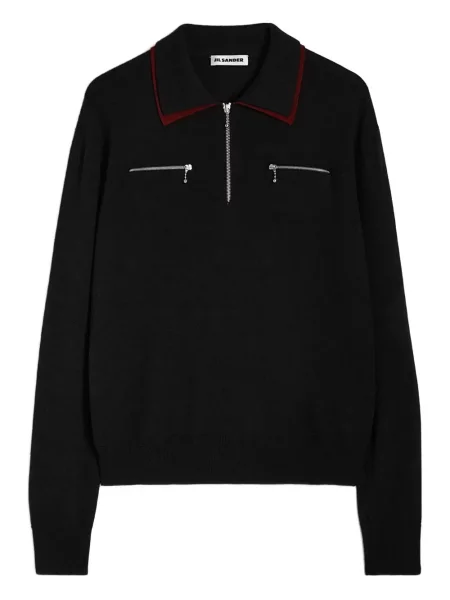 Polo Jil Sander de lână negru