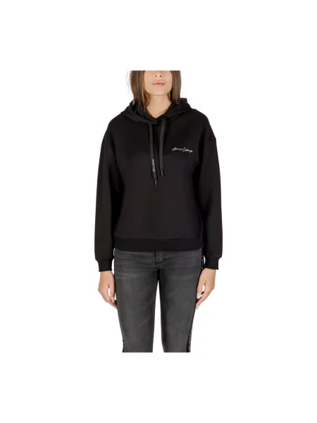 Bluza z kapturem Armani Exchange z kapturem czarna
