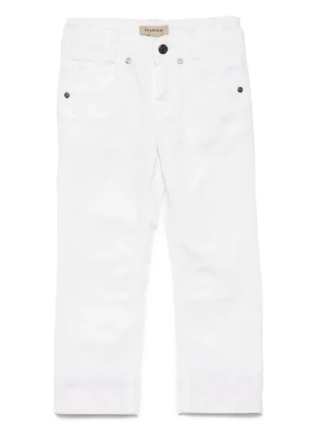 Jeansy straight leg dziecięce Burberry białe