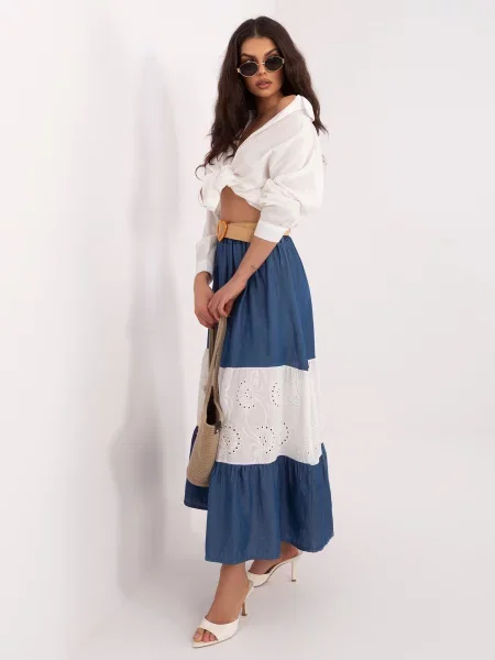 Fustă Factory Price în linie A albastru