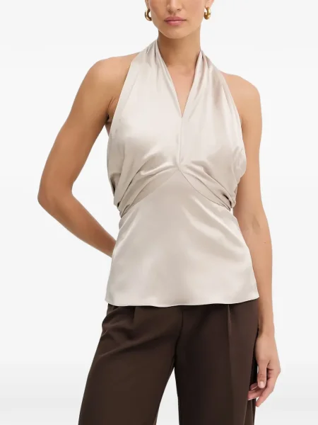 Top Guess cu volane cu gât halter