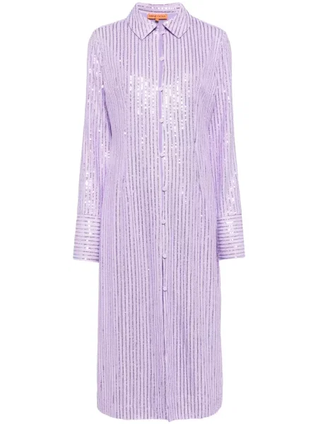 Sukienka koszulowa Stine Goya z cekinami fioletowa