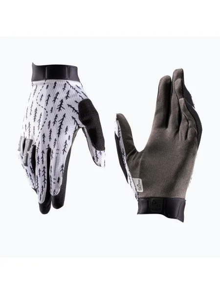 Mănuși de ciclism pentru bărbați Leatt MTB GripR trails white alb