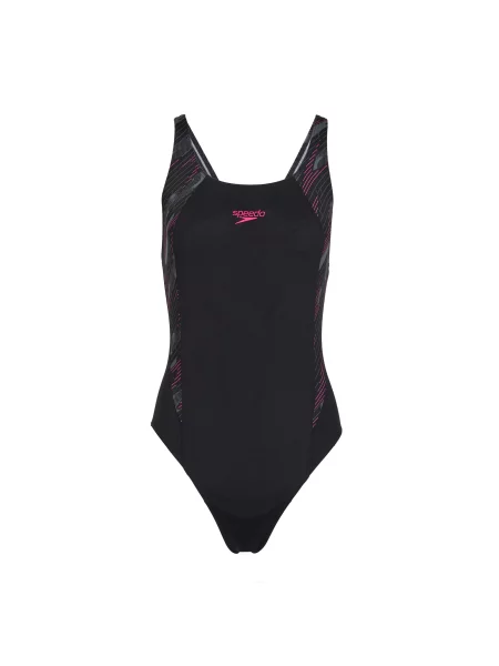 Дамски цял бански костюм Speedo HyperBoom Splice Muscleback black/electric pink черно