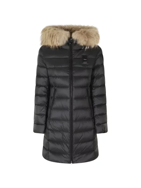 Garnitură de blană palton de blană Blauer cu blană negru
