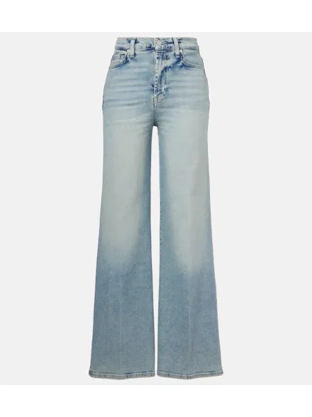Jeansy dzwony 7 For All Mankind z niską talią niebieskie