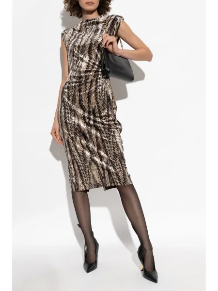 Rochie midi Dvf Diane Von Furstenberg cu imprimeu abstract până la genunchi de costum negru
