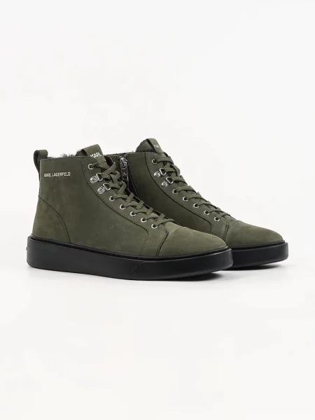 Botine Karl Lagerfeld din piele verde