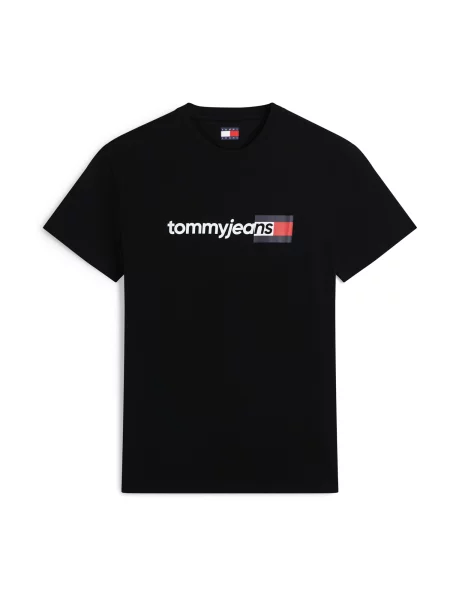 Tommy Jeans Tricou ENTRY DNA roșu alb negru