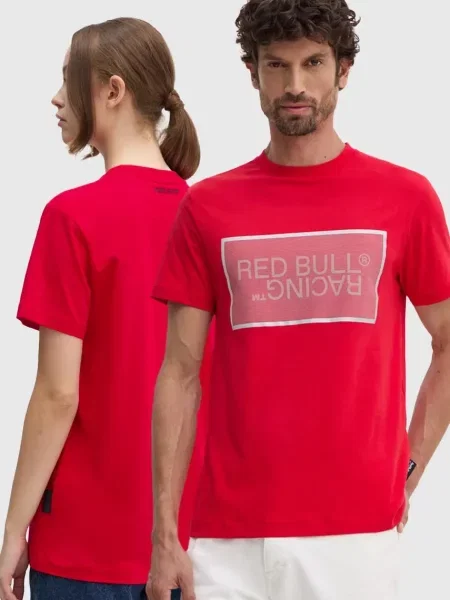 Red Bull Racing x Pepe Jeans t-shirt z nadrukiem czerwony