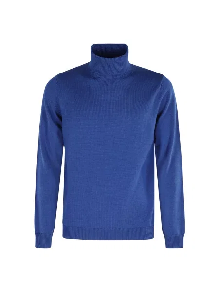 Sweter z golfem Roberto Collina niebieski