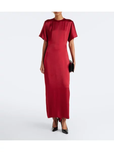 Rochie maxi Fforme din satin roșu