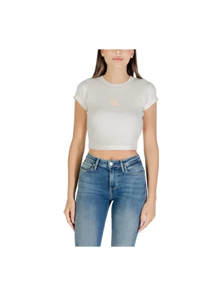 Koszulka Calvin Klein Jeans beżowa