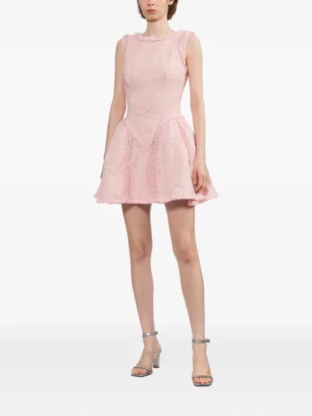 Rochie mini Self-portrait tricotate roz