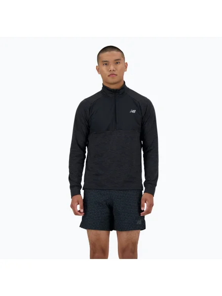 Tricou cu mânecă lungă New Balance alergare negru