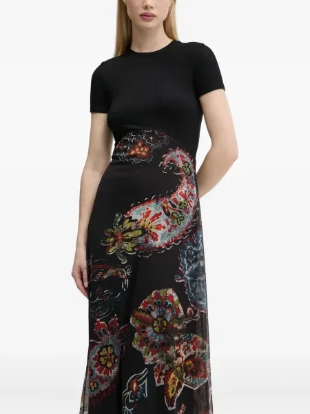 Rochie Desigual cu imagine cu model paisley de costum negru