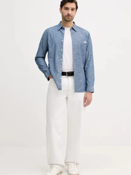 Calvin Klein Jeans Cămașă Chambray Classic Bleumarin albastru