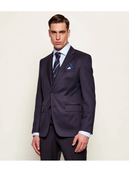 BOSS BLACK De lână sacou negru
