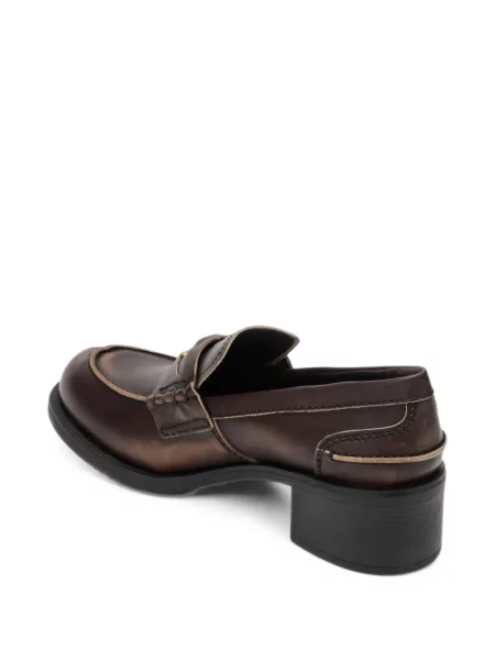 Pantofi loafer Miu Miu din piele maro