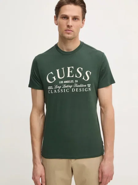Тениска Guess с апликация зелено