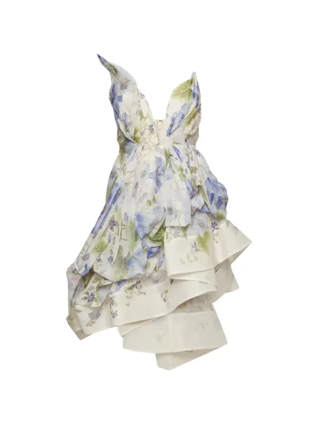 Φλοράλ μίνι φόρεμα Zimmermann με σχέδιο λευκό