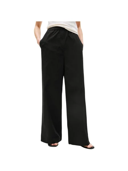 Pantaloni Tommy Hilfiger din poplin negru