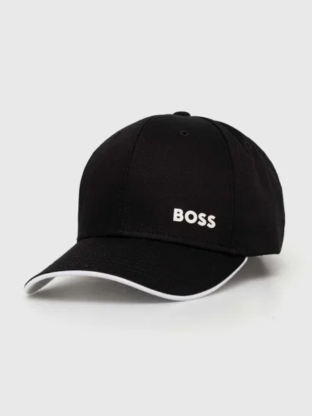 Шапка с козирка Boss Green с принт черно