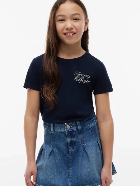 Tommy Hilfiger majica za djecu od pamuka plava