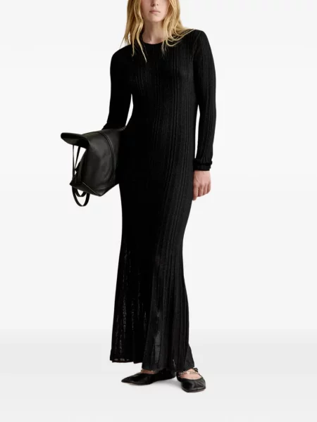 Lung rochie maxi Maison Kitsune tricotate negru
