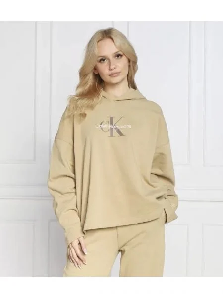 CALVIN KLEIN JEANS Hanorac ARCHIVAL MONOLOGO | Oversize fit bej