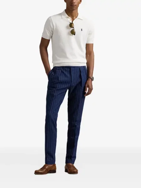 Tricou polo Polo Ralph Lauren cu imagine cu dungi din țesătură twill albastru