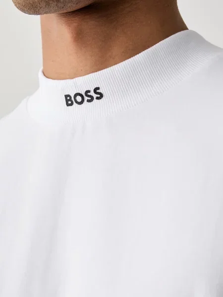 Футболка Boss Green с воротником зеленая