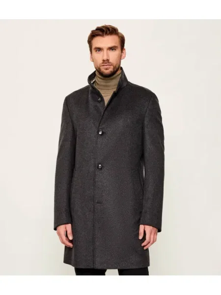 BOSS Palton de lână H-Hyde gri
