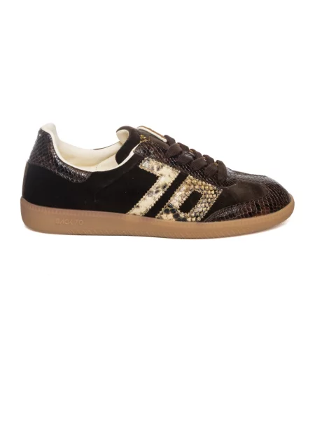 Sneakersy Back70 skórzane brązowe