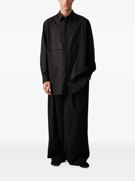 Pantaloni Yohji Yamamoto de lână negru