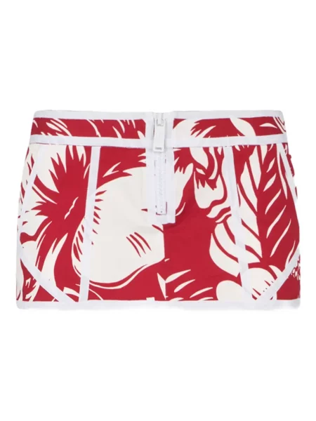 Fusta mini Dsquared2 cu model floral cu imagine mini roșu