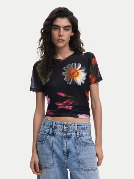 Desigual Majica Des Moines črna
