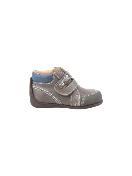 Pantofi Angelitos cu velcro gri