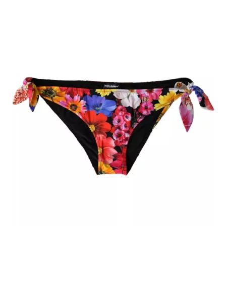 Bikini Dolce And Gabbana w kwiatki z nadrukiem czarne