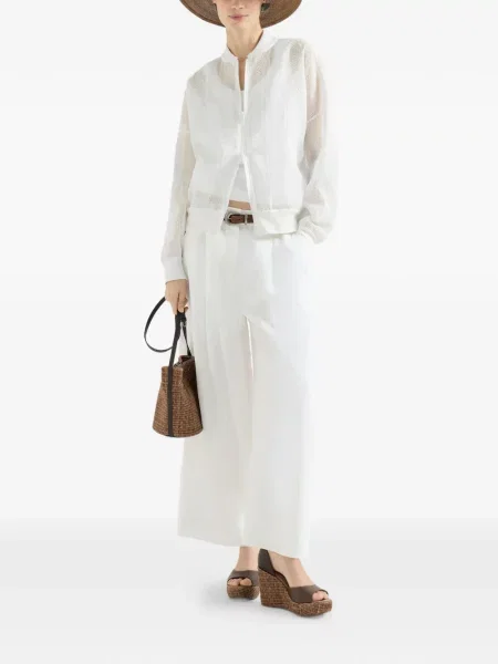 Bomber jakna Brunello Cucinelli organza bijela