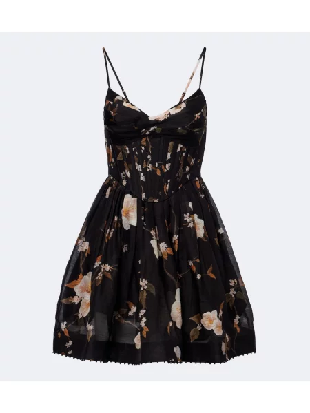 Rochie Zimmermann de in cu model floral negru