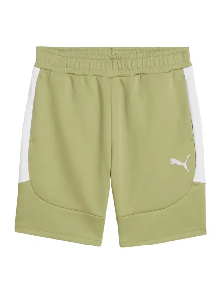 PUMA Športne hlače TeamEvostripe oliva bela