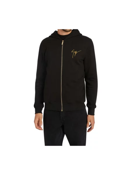 Bluza z kapturem Giuseppe Zanotti z kapturem czarna