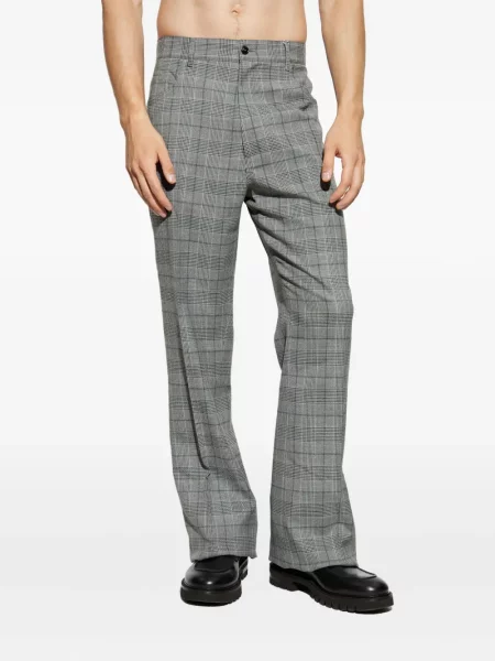 Kostkované zvonové kalhoty Amiri šedé