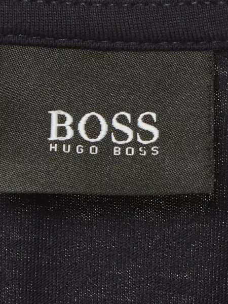 Тениска Boss с принт с кръгло деколте синьо